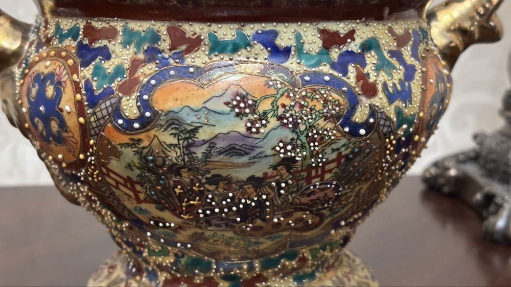 Vază Claisonne si vas decorativ japonez ,,Satsuma “