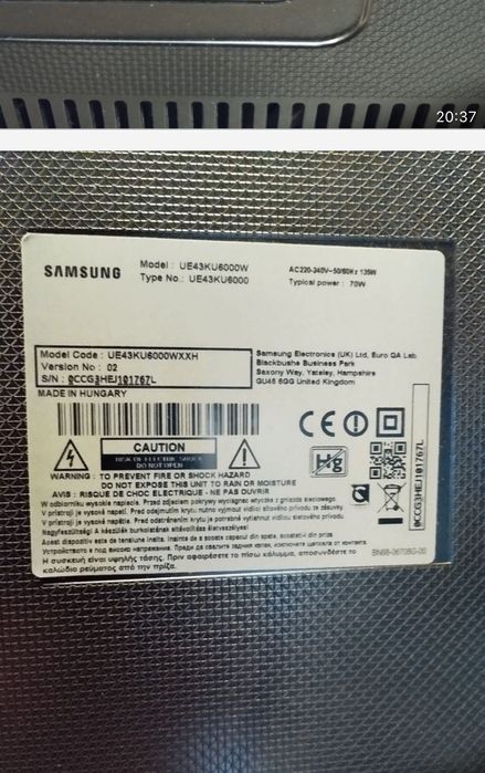 Телевизор Samsung 4K 43 инча