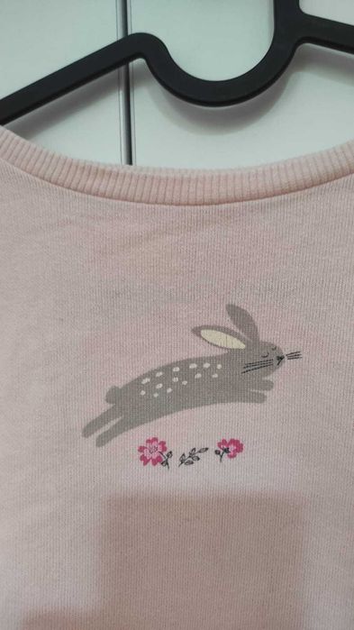 Bluza delicata roz pastel cu aripioare tulle,  fete 122-128