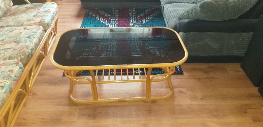 Set bambus model deosebit Canapea+ 2 fotoli + masa cu blat