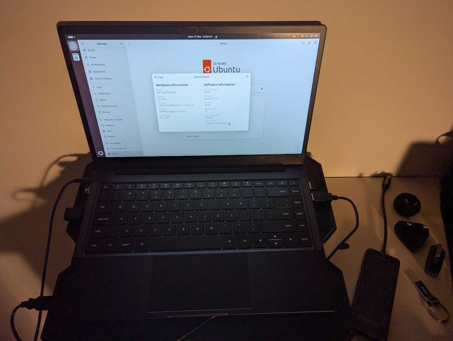 Laptop Star Labs StarBook Mk V; Intel i7 11th Gen. 512GB SSD, 16GB RAM