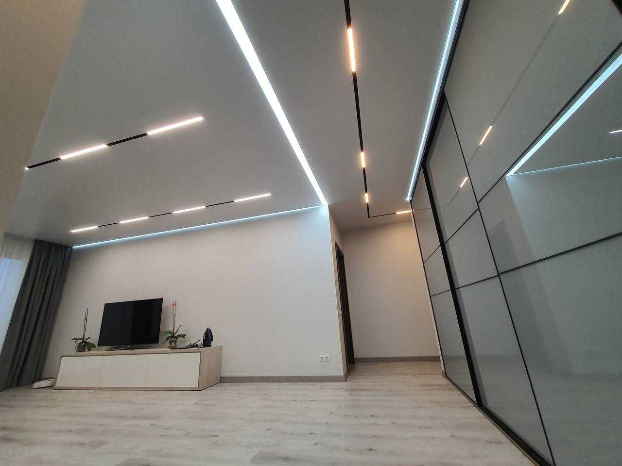 Натяжной потолок белый / цветной - матовые и глянцевые, 3D потолок