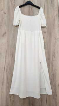 Бяла памучна рокля - бохо стил