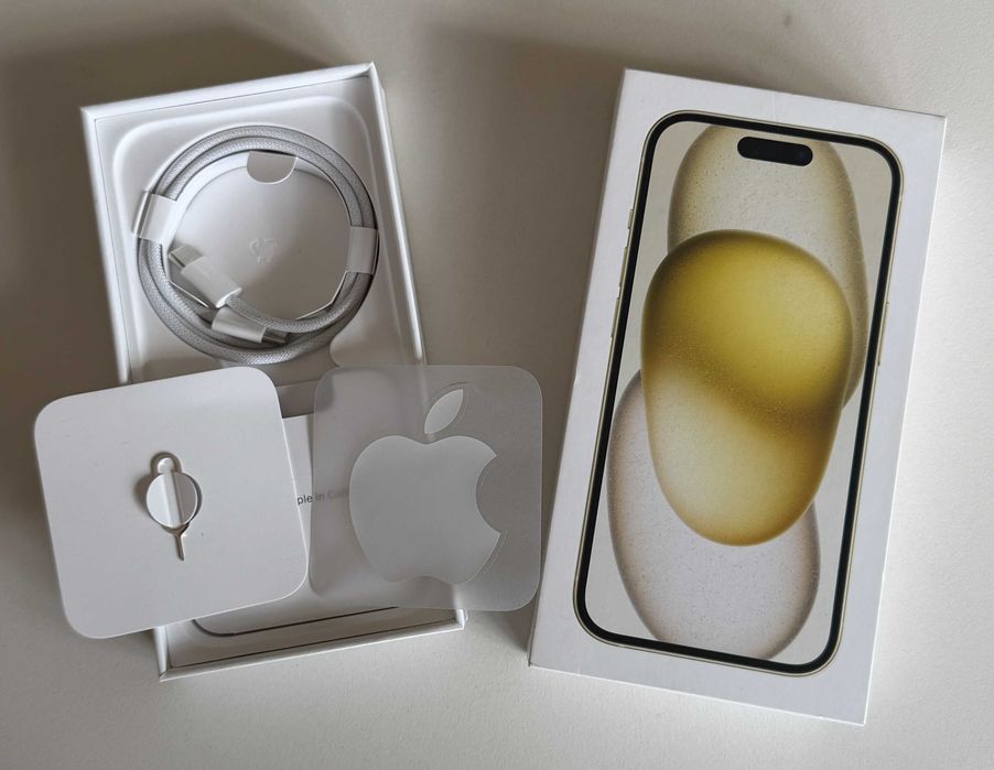 iPhone 15 128gb, Yellow - като нов, гаранция!