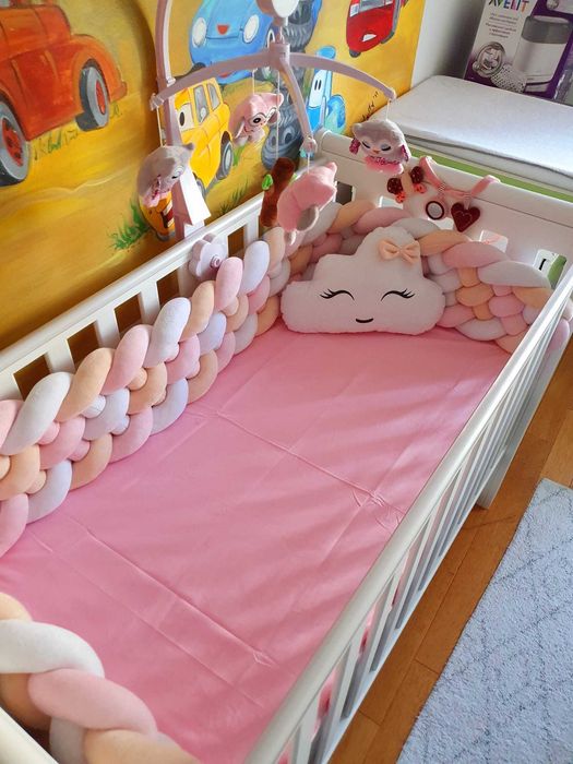 Patut Alb + Saltea Nuca de Cocos + Husa Saltea + Aparatori