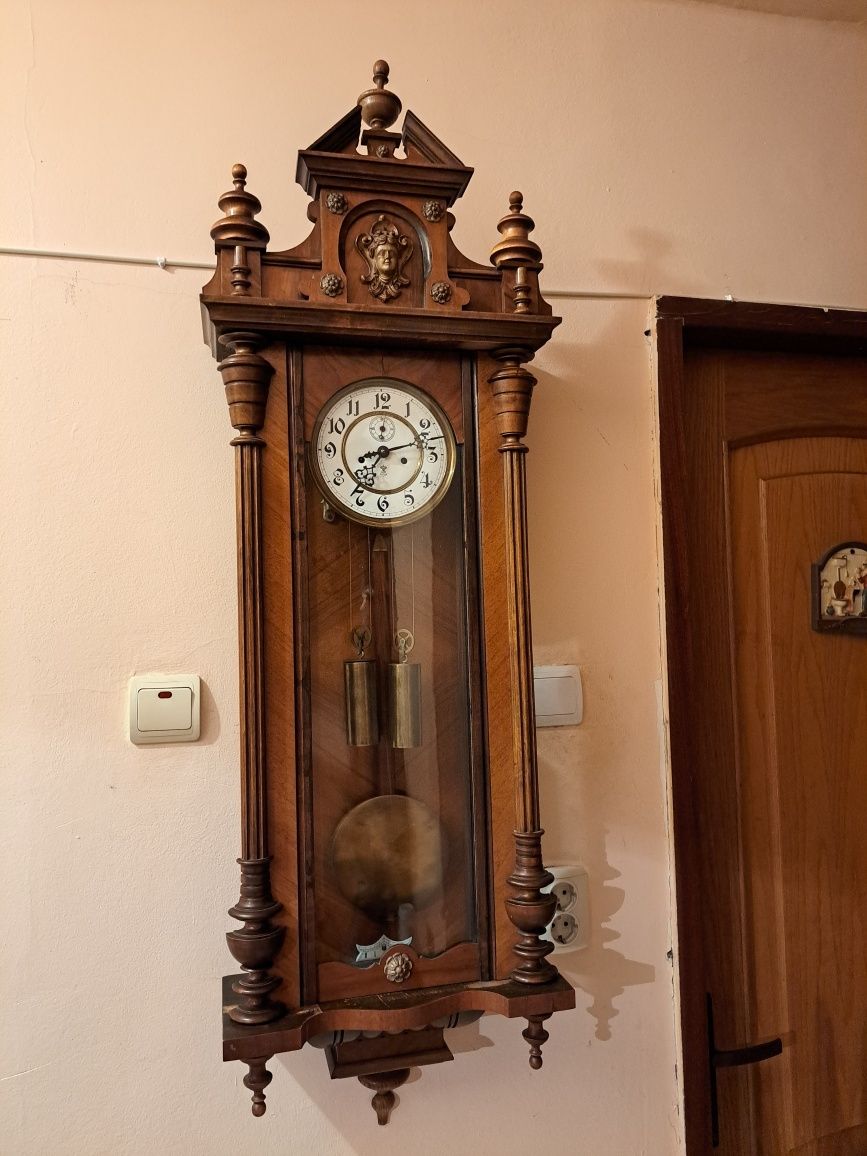 Ceas pendula Gustav Becker cu 2 greutăți