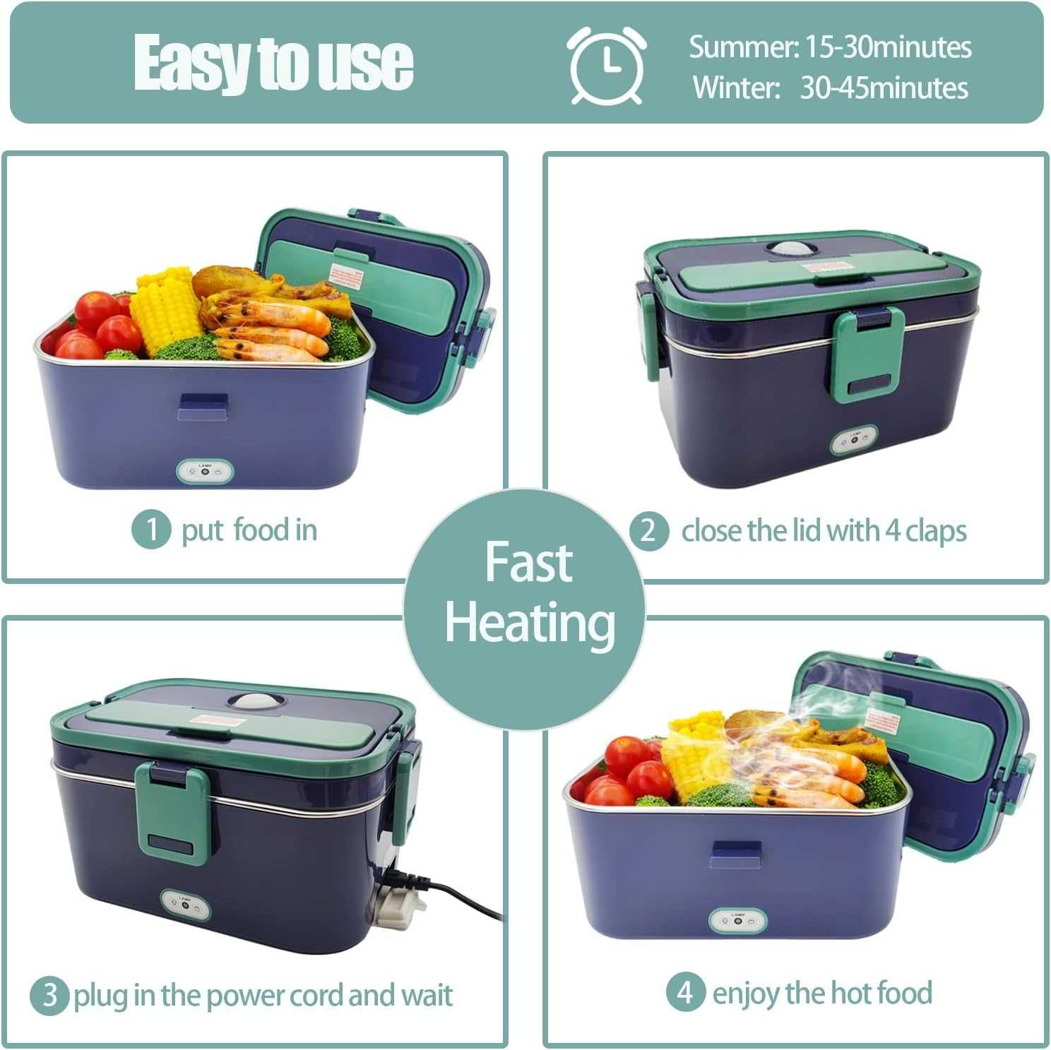 Electric Lunch Box Warmer, нагреваема кутия за обяд ,1,8 л контейнер