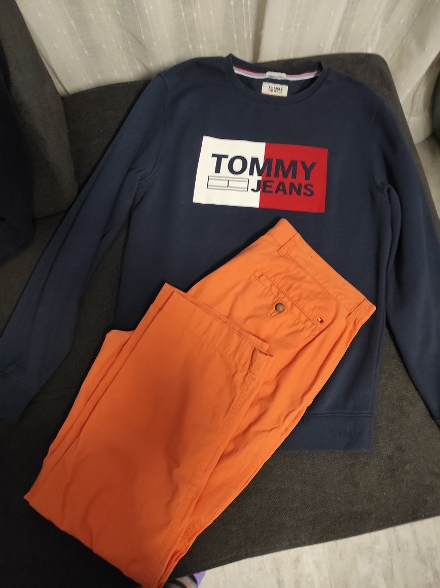 Оригинален мъжки панталон Tommy Hilfiger цвят корал,блузи Tommy Hilfig