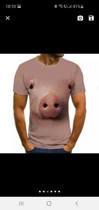 Tricouri bărbătești diverse imprimeuri 3d print porc M