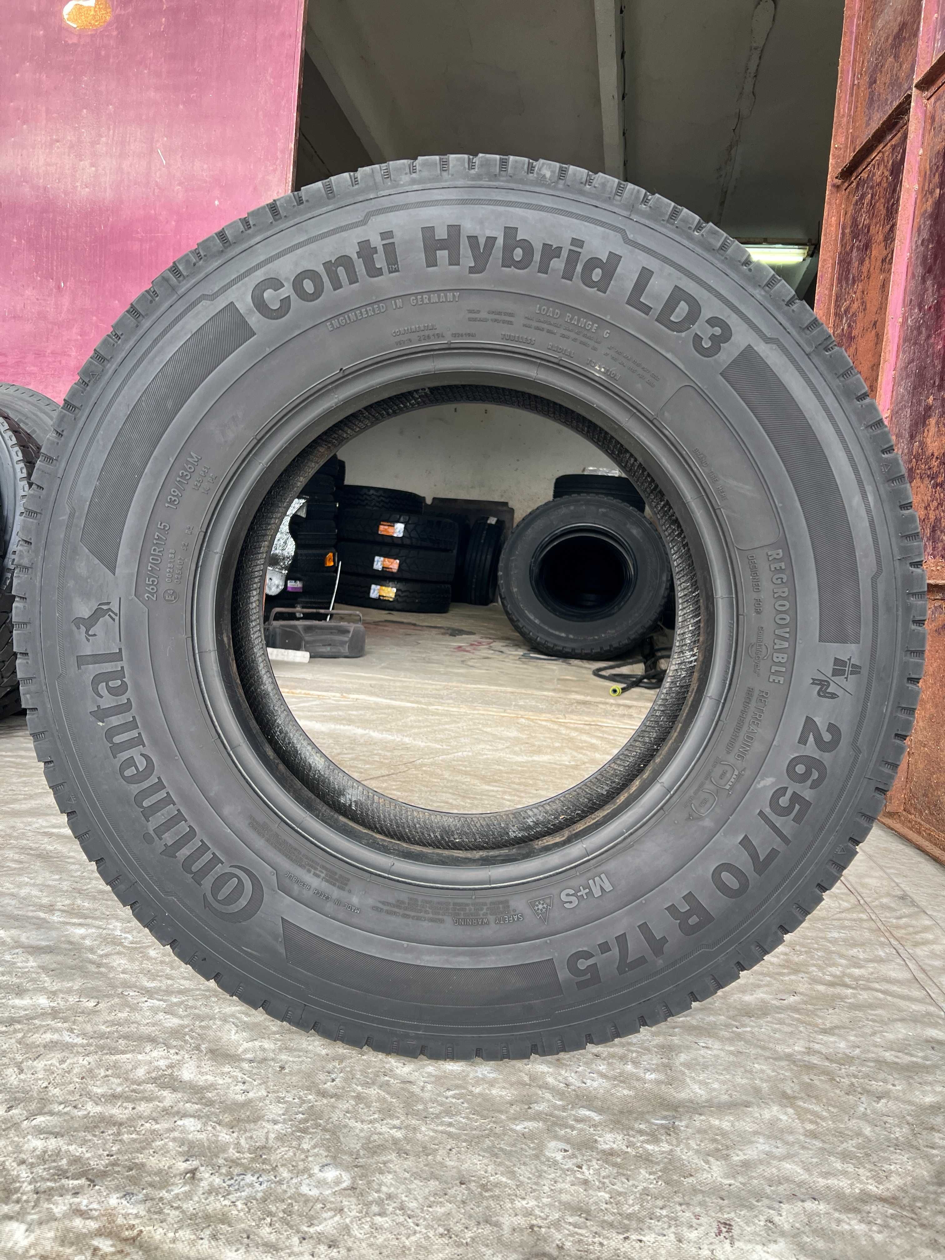 2 тежкотоварни гуми 265/70R17.5 Continental Hybrid LD3 139M M+S 14PR