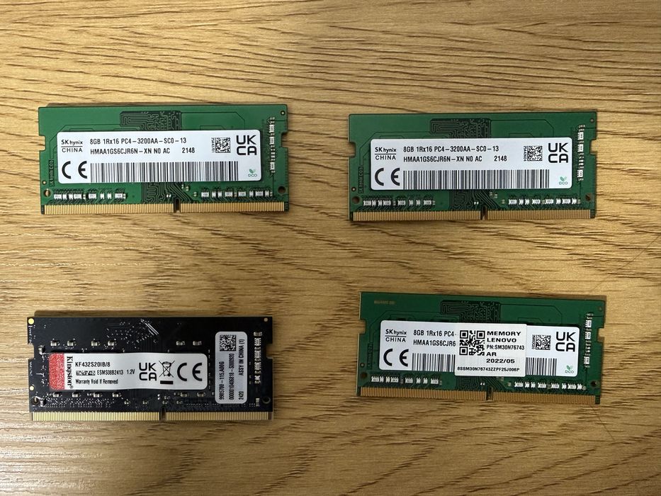 Memorii RAM laptop SODIMM 4 x 8 GB DDR4 3200 Mhz Hynix