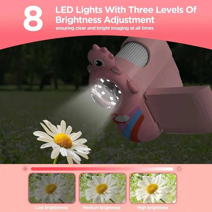 Детски дигитален микроскоп 2MP с 1000x увеличение HD 2 инчa IPS екран