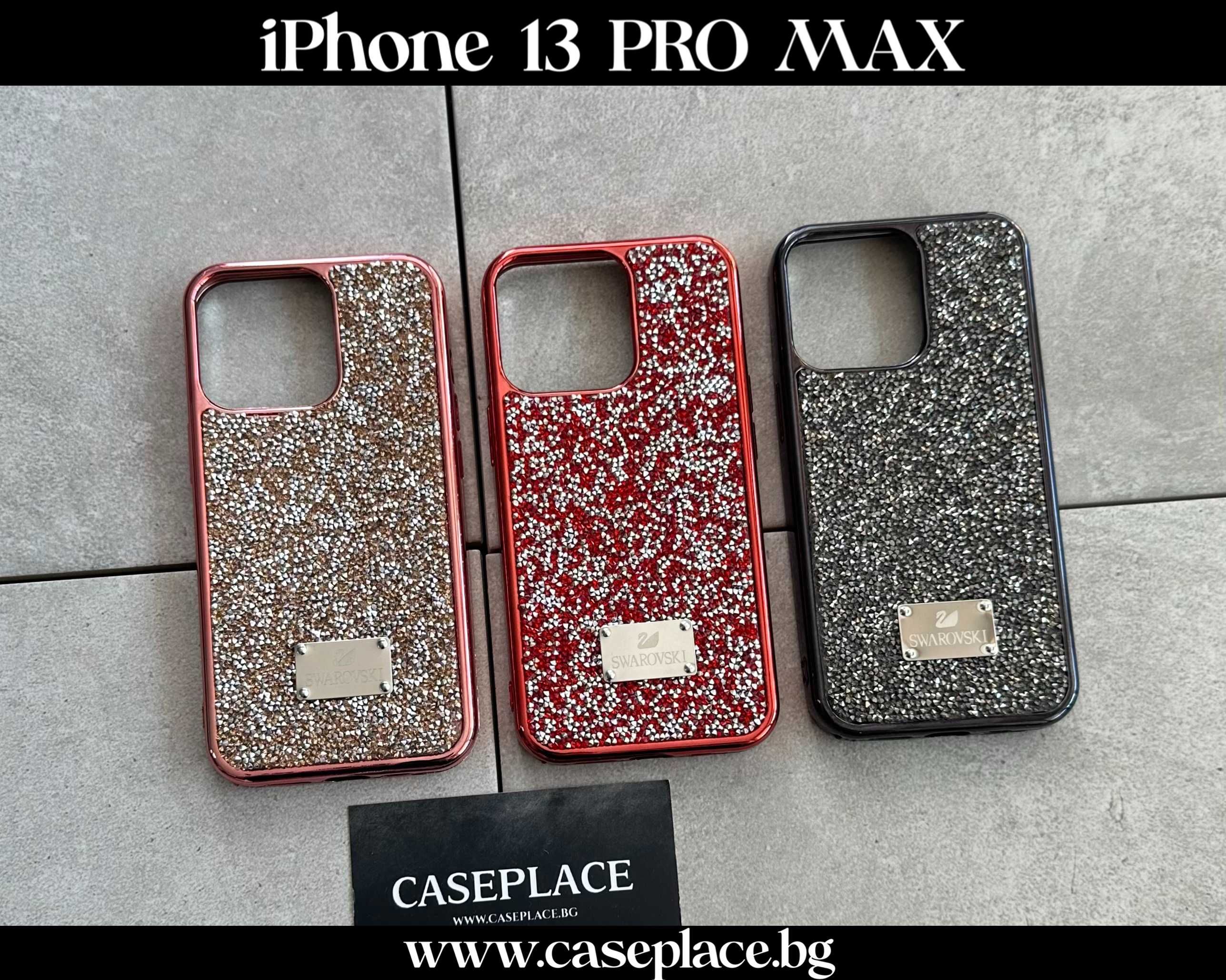 Swarovski Силиконов Кейс iPhone 14 Pro Max 13 Pro Max 12 11 SE XS XR 8