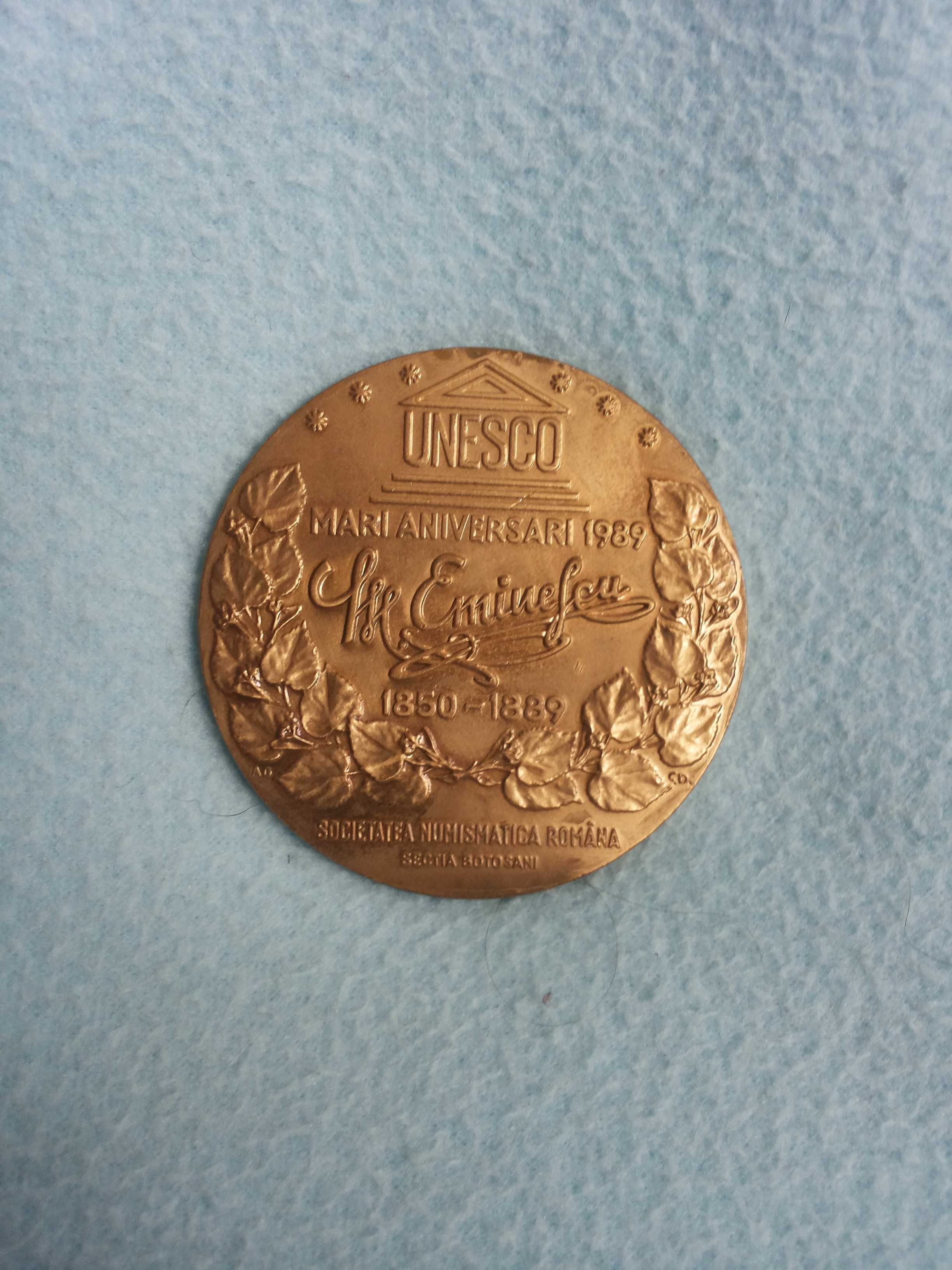 Medalie Mihai Eminescu 1989 "Mari aniversari UNESCO"