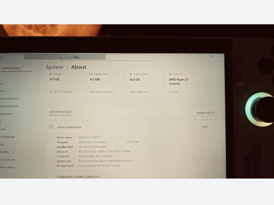 Rog ally Z1 EXTREME 512 GB