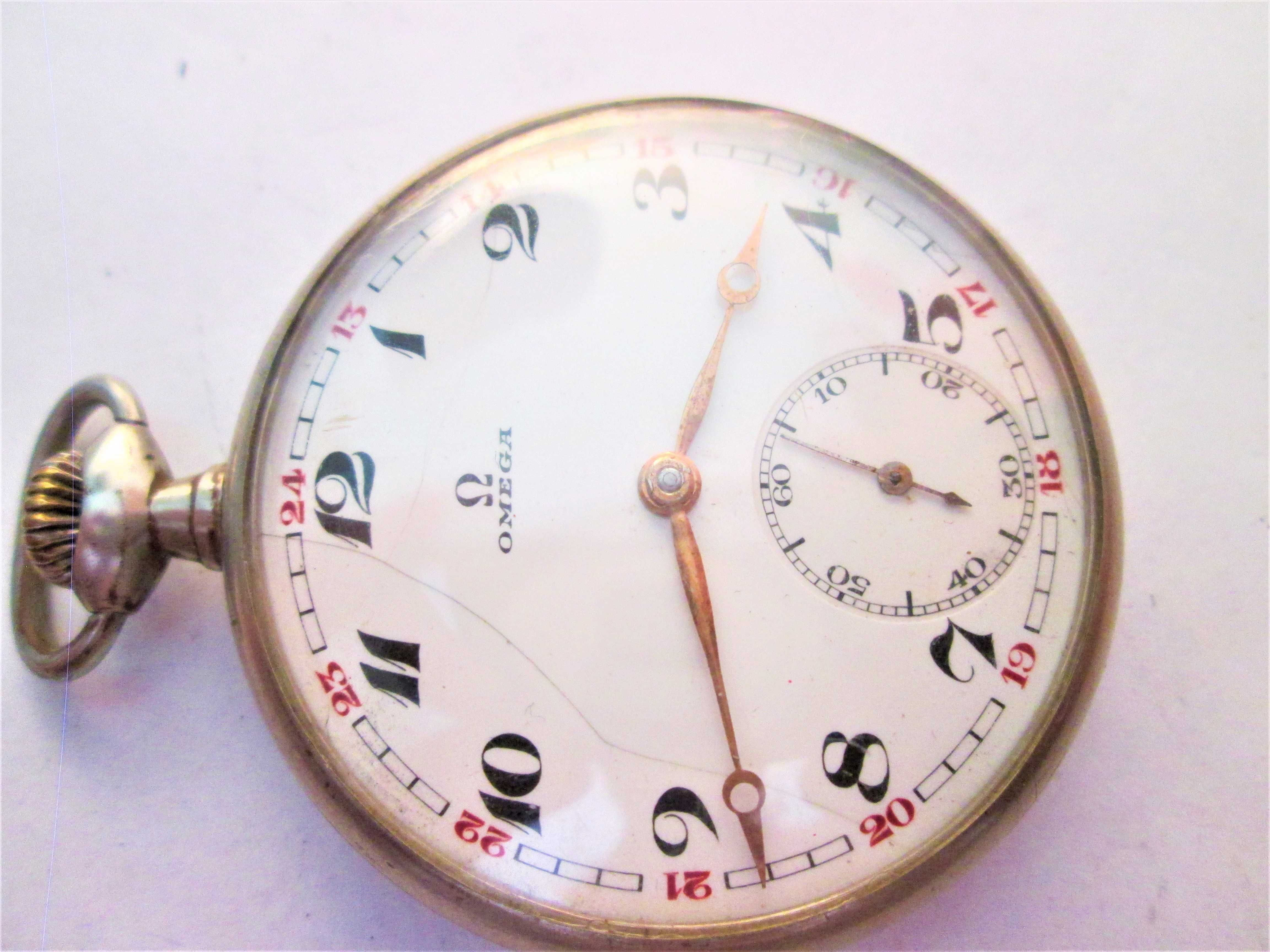 ceas Omega de buzunar,  TIP MILITAR Calibrul 40,6 L.T.
