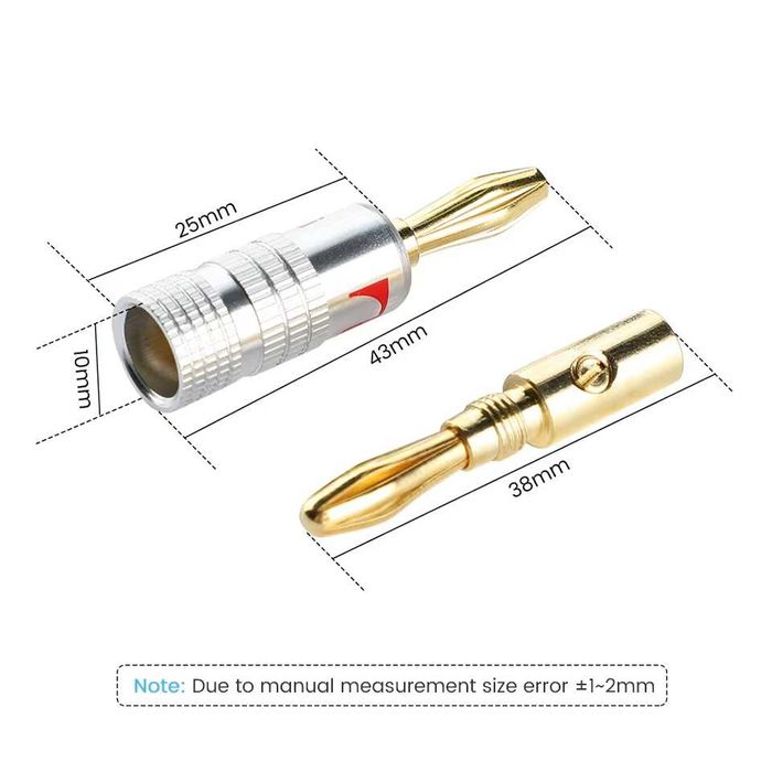 Conectori Nakamichi tip banana 4mm - 8 buc.