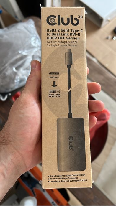 adaptor Club 3d type-c to dual link dvi- d, HDCP off version