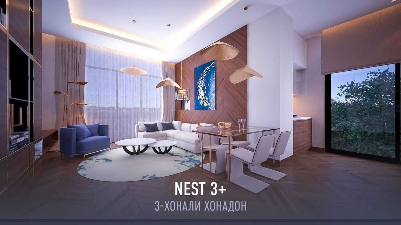 ЖК “Nest One“ 3-к. кв. 93м2  37/51 эт.  с видом на парк    #RR13