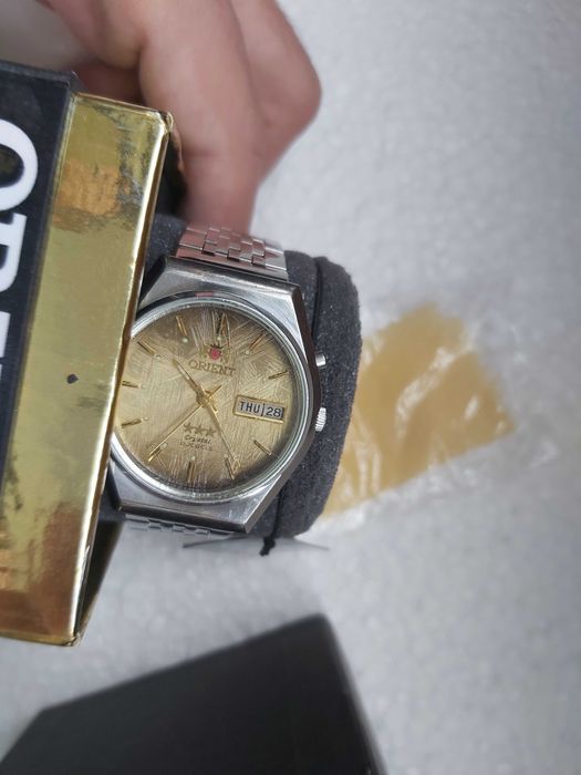 Colectie speciala ceas Orient full inox mecanic cadran gold meteorit