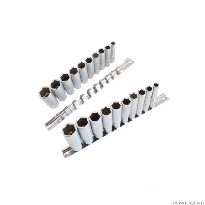 Set 10 chei tubulare 3/8" 8-19 mm, lungi, Asta