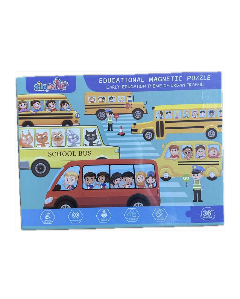 Puzzle educational magnetic, Traficul urban, NOU