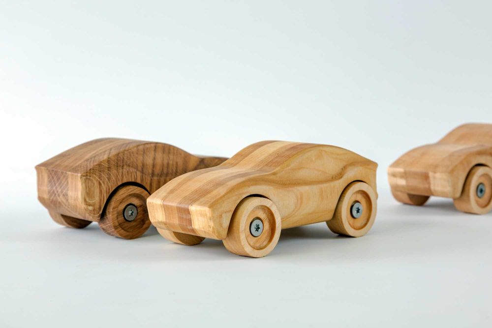 Персонализирана дървена количка, играчка подарък за първи рожден ден