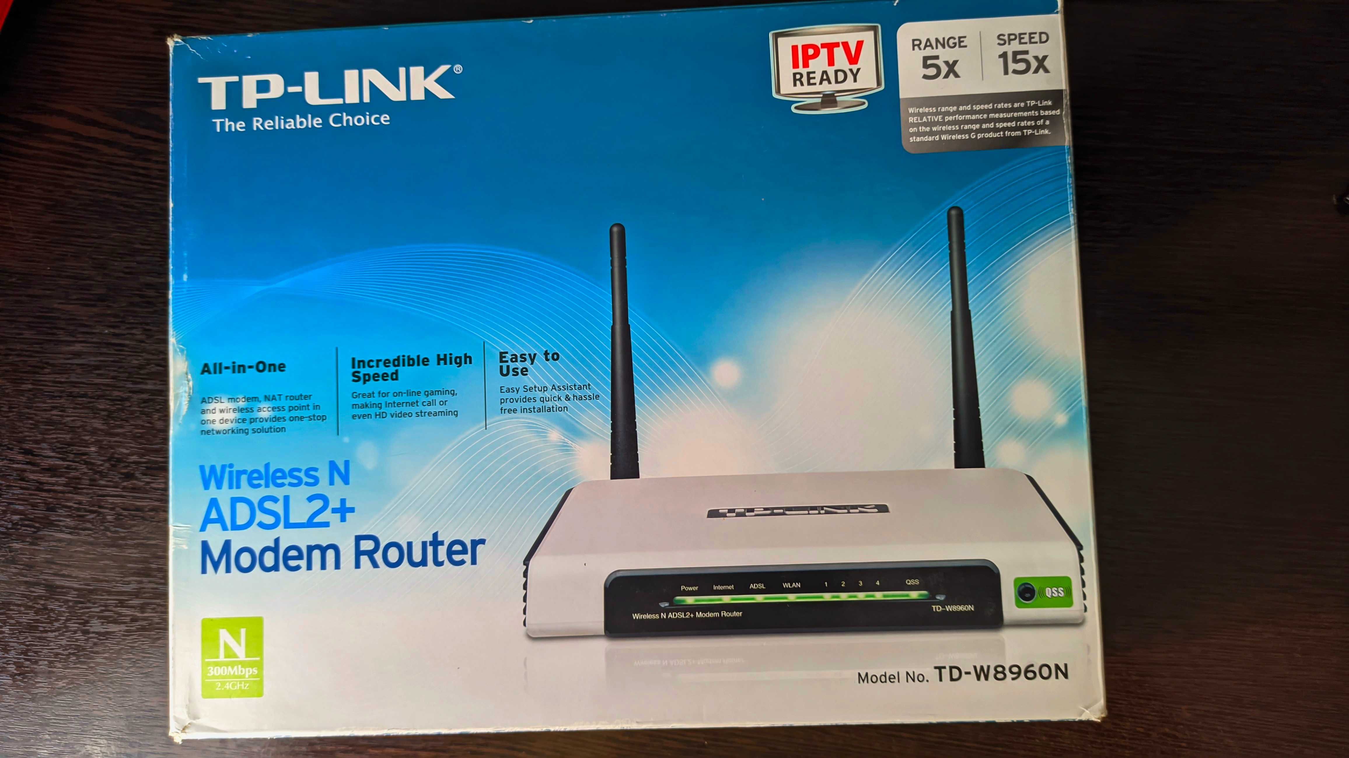 Модем Роутер TP-LINK  ADSL 2+ ,300 Mbps/2,4 GHz