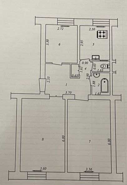 ПРОДАЕТСЯ 3/1/4 74м2 Новомосковская под офис, магазин и т.д