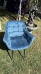 Scaun bucatarie / living fix GC-60, metal + textil, turcoaz