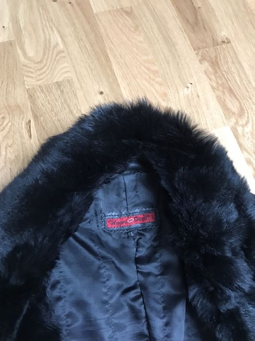 Palton din piele naturala si blana de iepure firma Angel&Devil