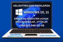 Windows o'rnatamiz narxi 90 ming so'm + driver va MS Officelari bilan