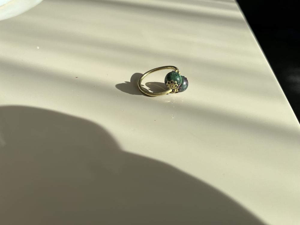 Стар дамски пръстен цоизит green ruby zoisite