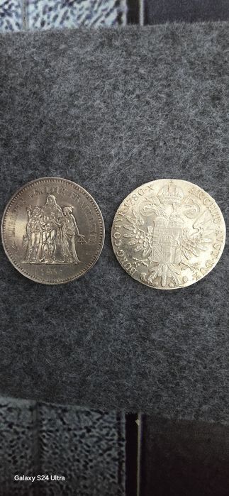 50 francs 1977 si 1 Thaler 1780 rebatere