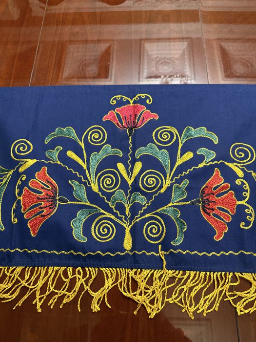 Продаётся занавески на дверь из хб с вышивкой в национальном стиле