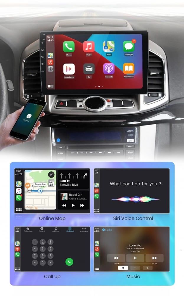 Navigatie Android Chevrolet Captiva .Carplay Youtube Waze + Camera