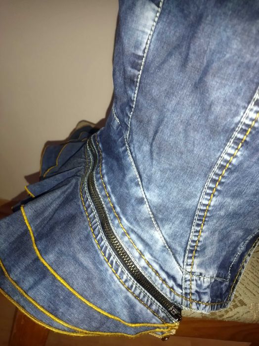 Дънково сако Junona Юнона S размер със свалящ се пеплум