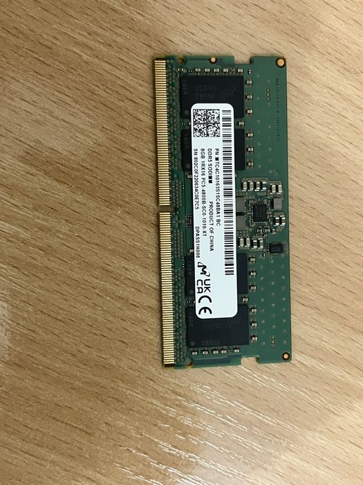 Оперативная память Micron SODIMM DDR5 8Gb 4800mhz