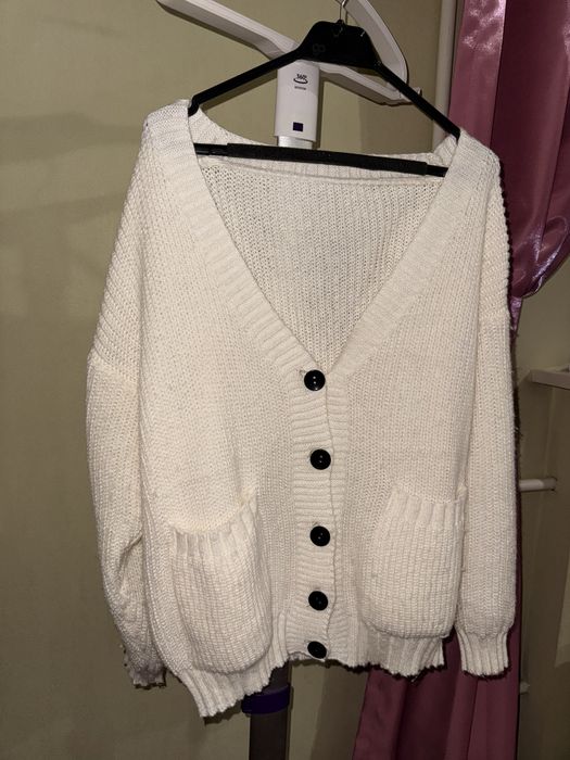 Кардиган теплый белый