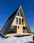 Cabana stil A-Frame si case din structura de lemn