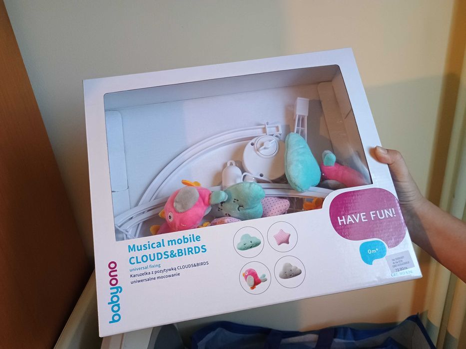 Музикална въртележка за кошара Babyobo - Clouds&Birds