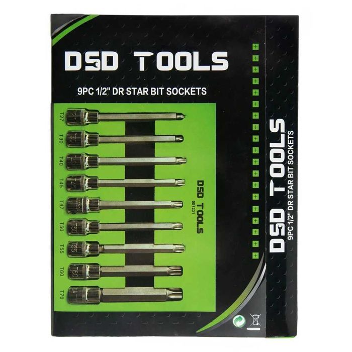 DSD TOOLS 9PC 1/2" dr set de biti torx  DS1231