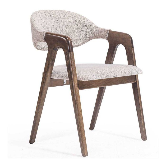 Модерни трапезни столове от масив с текстилна дамаска