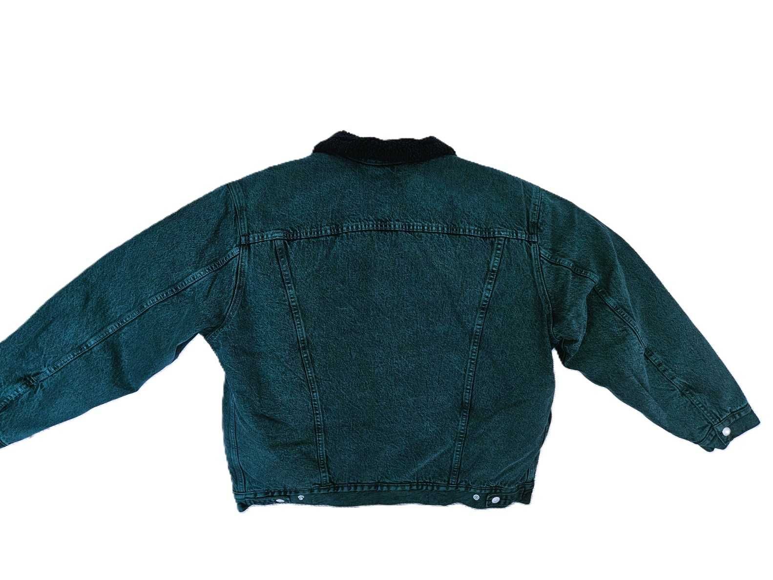 Geaca Blugi LEVI'S ,Imblanita, Model Nou,Verde Dye, Culoare Deosebită