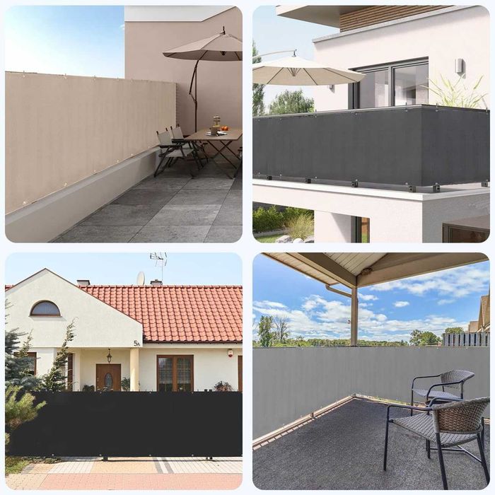 НОВА! Плътна преграда за балкон 1.2 х 6 м, защита от вятър и UV