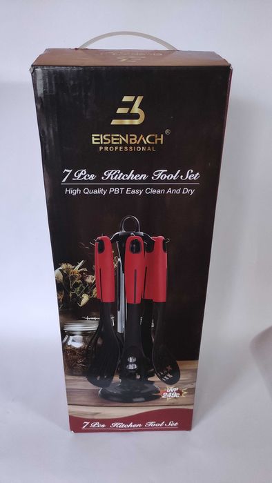 Чисто нов комплект кухненски прибори за готвене+стойка