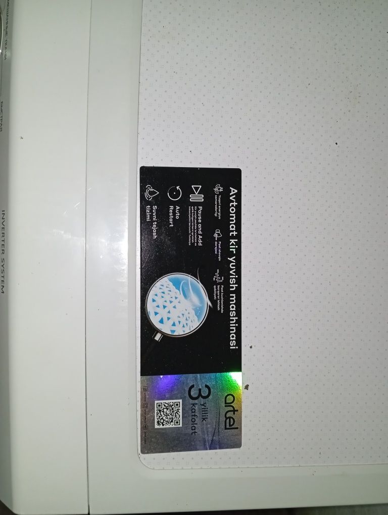 Avtomat Kir moshina sotiladi Artel 6 kg yangi