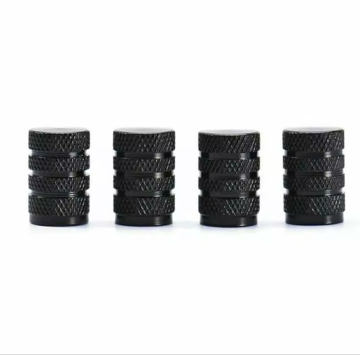 4бр черни метални капачки за вентили