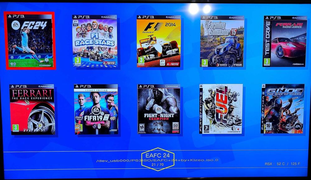 Memorie externa (HDD USB), 70 jocuri PS3, GTA V, FIFA 24, Minecraft