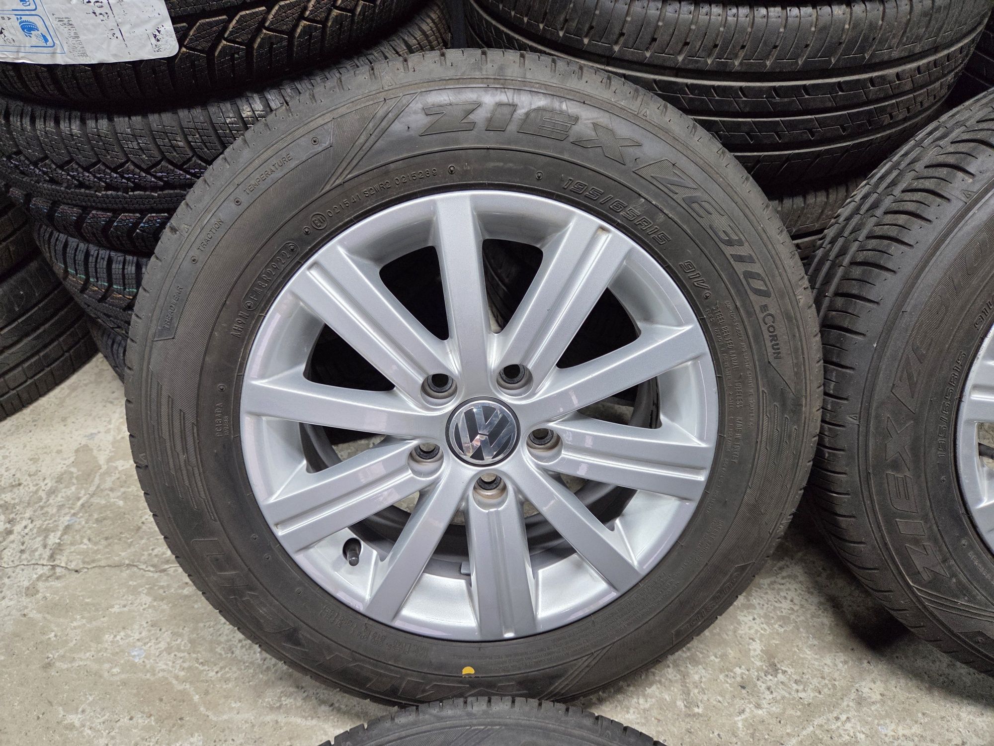 Set Jante Aliaj 5x112 pe 15 VW Golf 6 7 Touran Caddy Anvelope 195/65/1